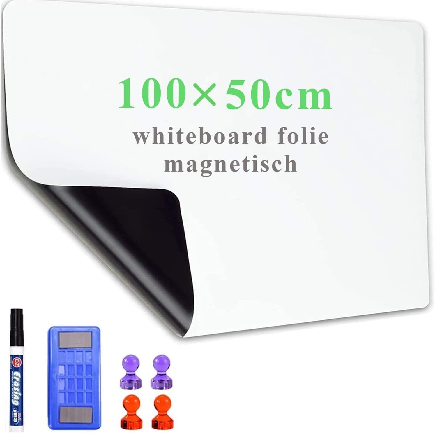 Magnetic Whiteboard Paper Self Adhesive Dry Erase Sheet 50x100cm