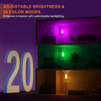 RGB Smart LED Floor Lamp Dimmable w/Remote Foot Switch Beige Shade