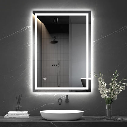 LED Bathroom Mirror 500x700mm Lighted Anti Fog Wall Mounted Vanity Touch