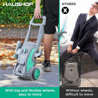HAUSHOF High Pressure Washer 2 IN 1 Portable Electric Jet Washer 135 Bar 426L/H