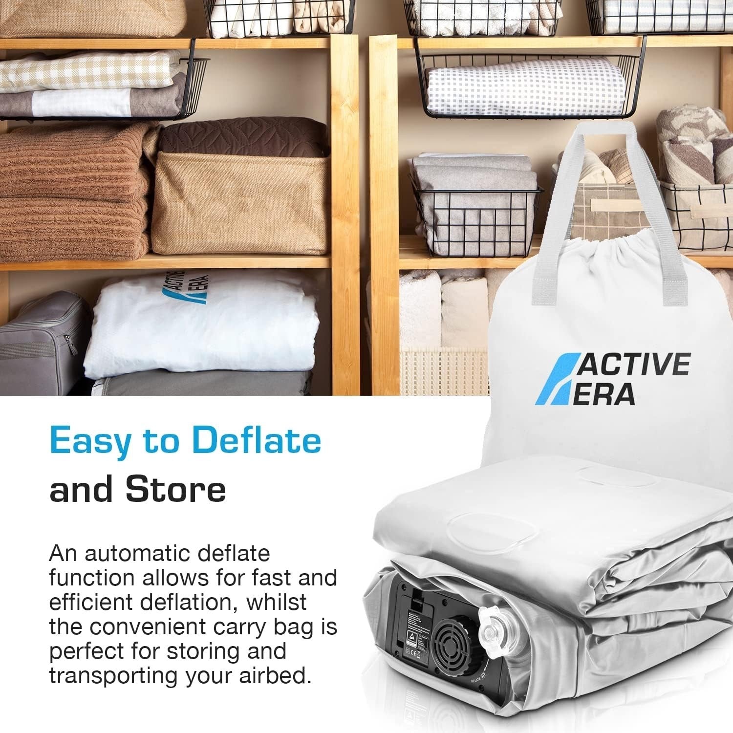 Active Era Luxury Single Self Inflatable Mattress Flock Coating
