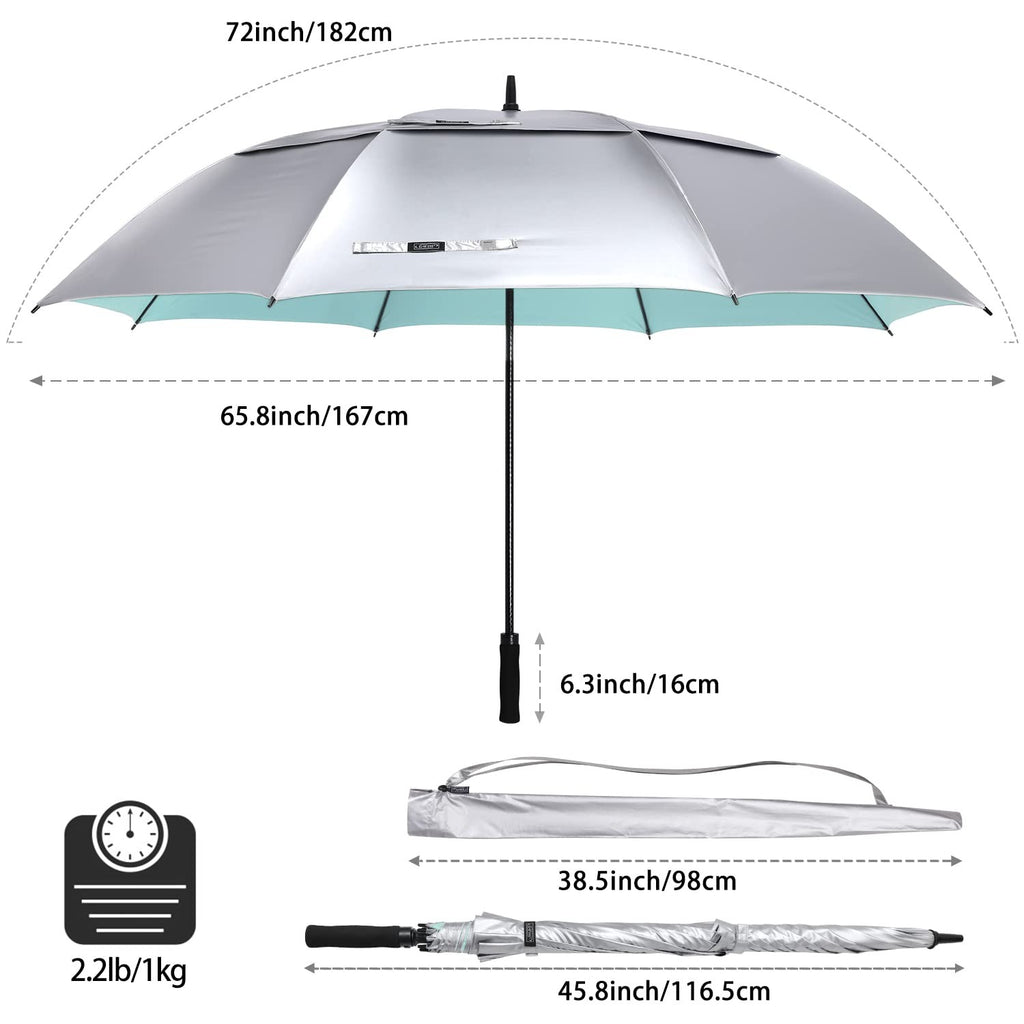 G4Free 68" Windproof Golf Umbrella UV Protection Double Canopy Auto Open Large