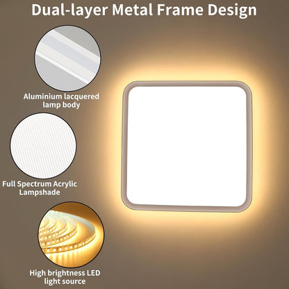 LED Ceiling Light Aluminium Dimmable 3 Colour Temperature Kitchen Bathroom