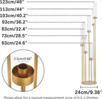 MYOYAY 4 Sets Gold 7-Arm Floor Candelabra Metal Candle Holders with Lampshades