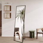 140x40cm Full Length Floor Mirror Black Aluminum Frame Freestanding Wall Decor