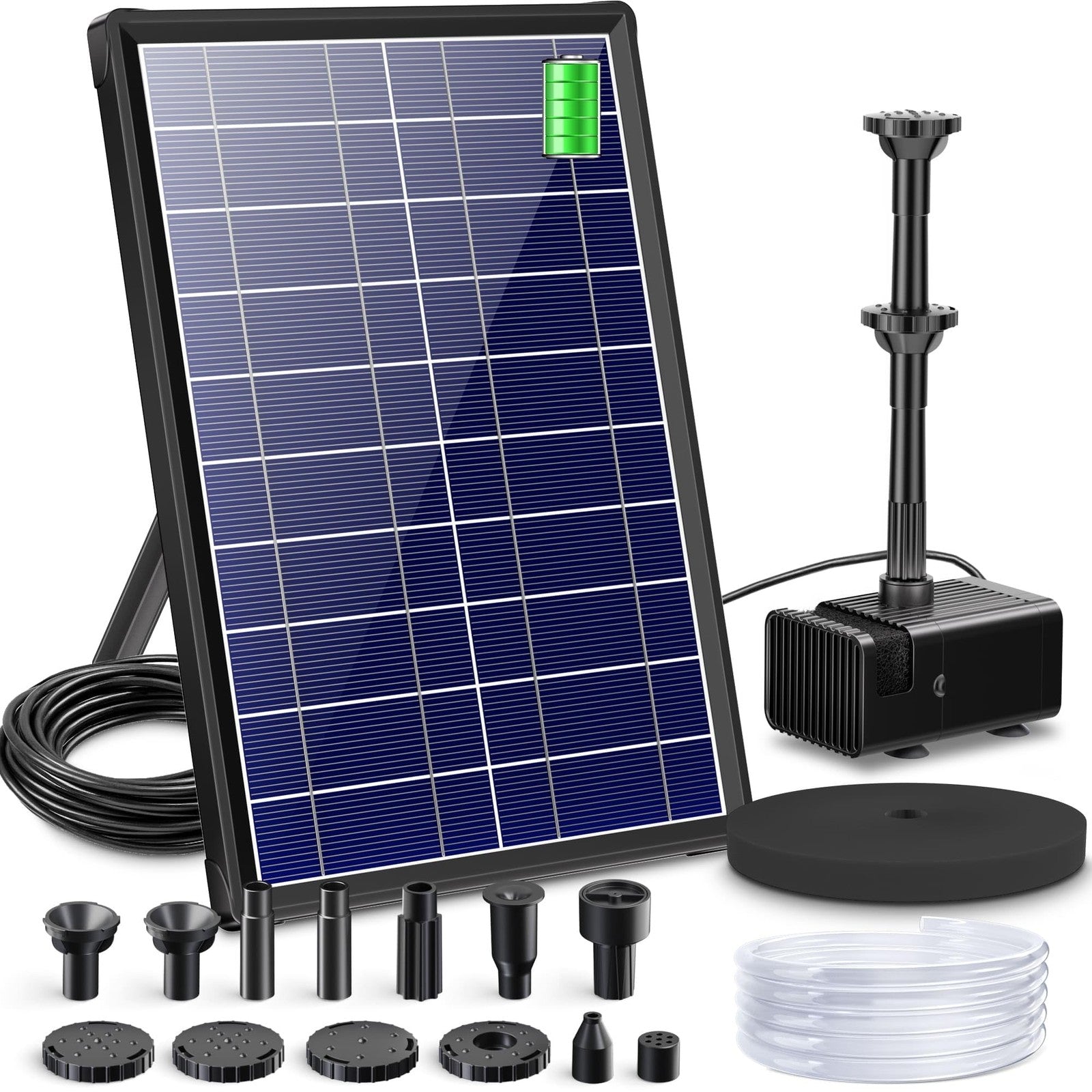 Biling Solar Pond Fountain with Battery Backup 8W 300L/H Solar Water Pump