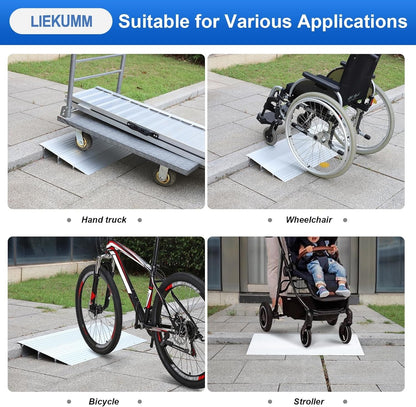 Wheelchair Ramp Mobility Scooter Threshold Aluminium 5cm 360kg Non Slip Silver