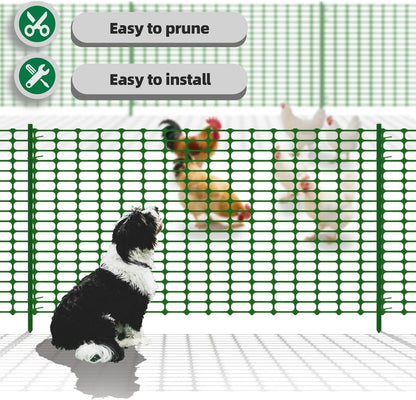 Temporary Garden Fence Mesh 1m x 30m Plastic Barrier 30 Pins Dog Chicken Roll