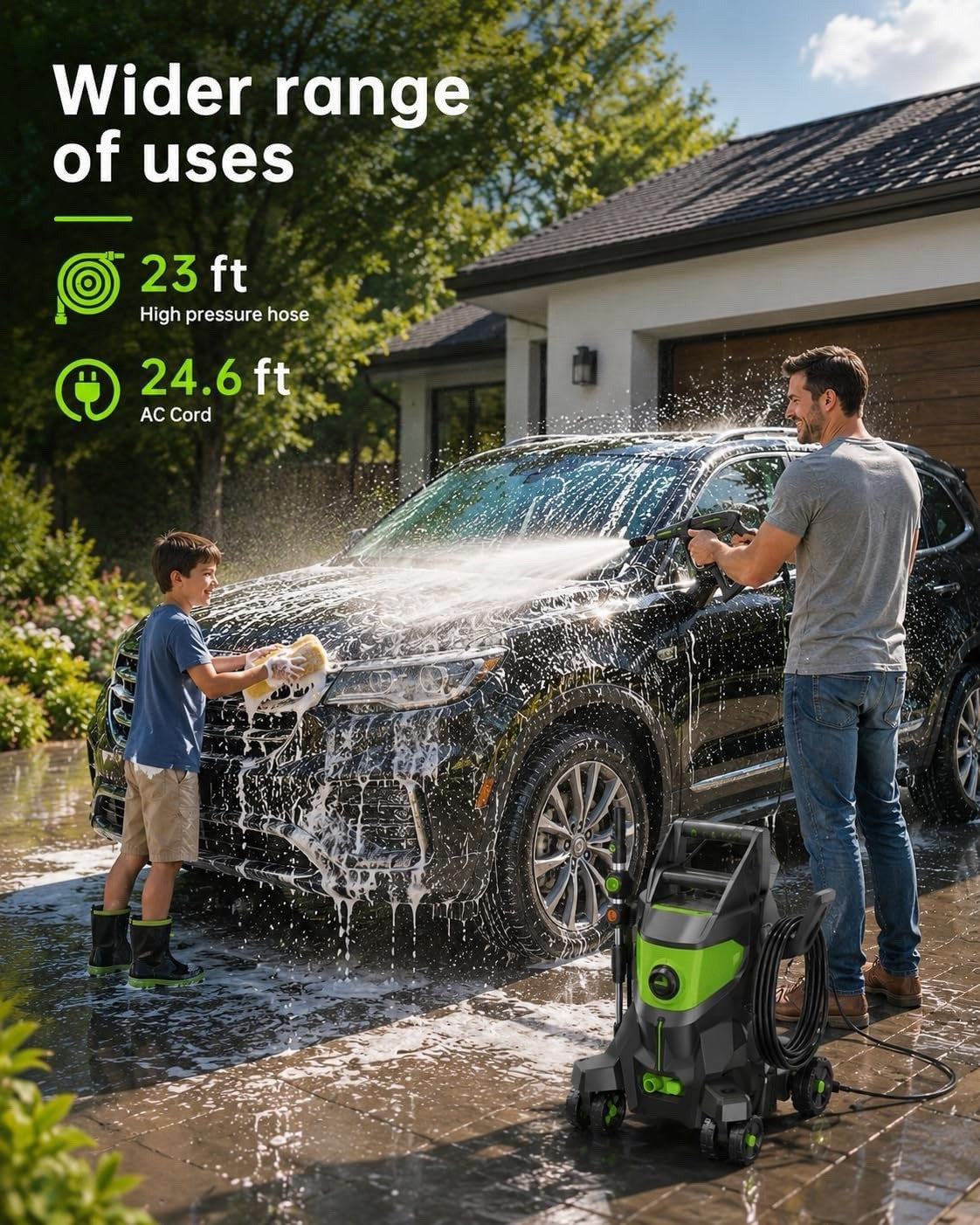 Pressure Washer Jet Wash Electric 2000W 345 Bar 680L/H Car Patio Foam Cannon