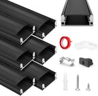 6x1m LED Aluminum Channel U Shape Diffuser Strip Cover Mount Clips Kit
