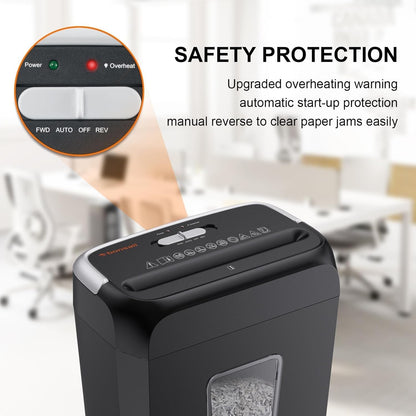 Paper Shredder Cross Cut Machine 6 Sheet P4 Security 13L Bin Credit Card Home