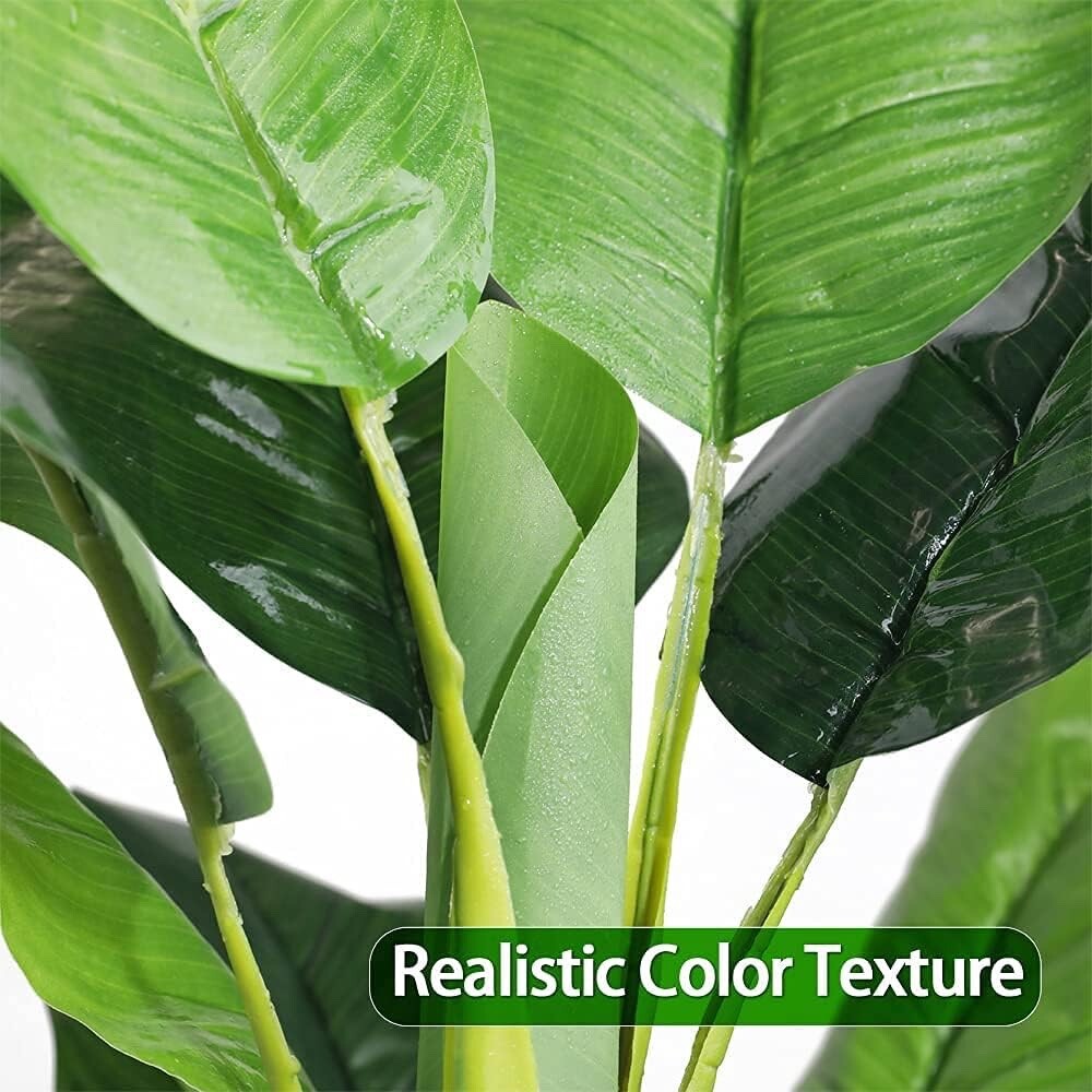 JonesHouseDeco 150cm Artificial Banana Tree, Realistic Fake Plant Tropical Palm
