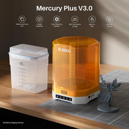 ELEGOO Mercury Plus V3.0 Wash and Cure Station Large for LCD Resin 3D Printer