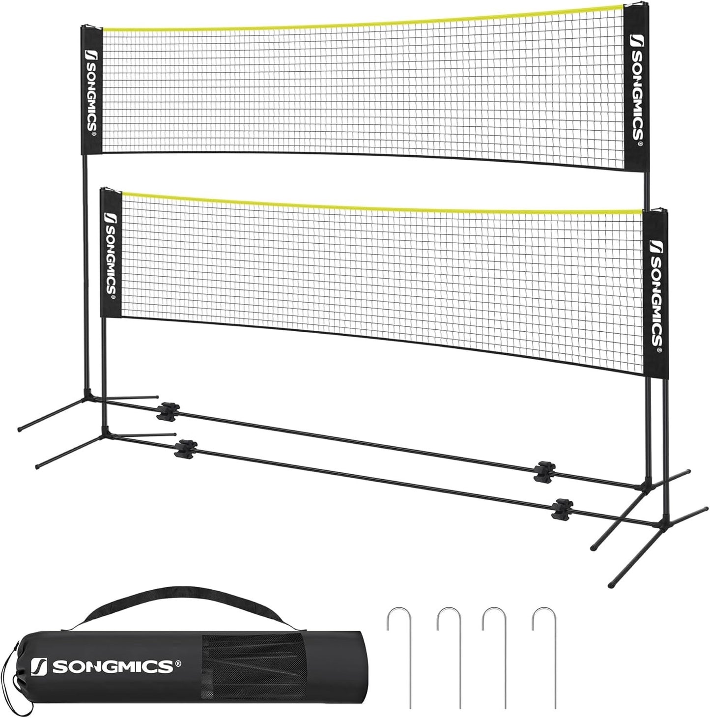 Badminton Volleyball Net Portable Adjustable Height Garden Beach Tennis Set