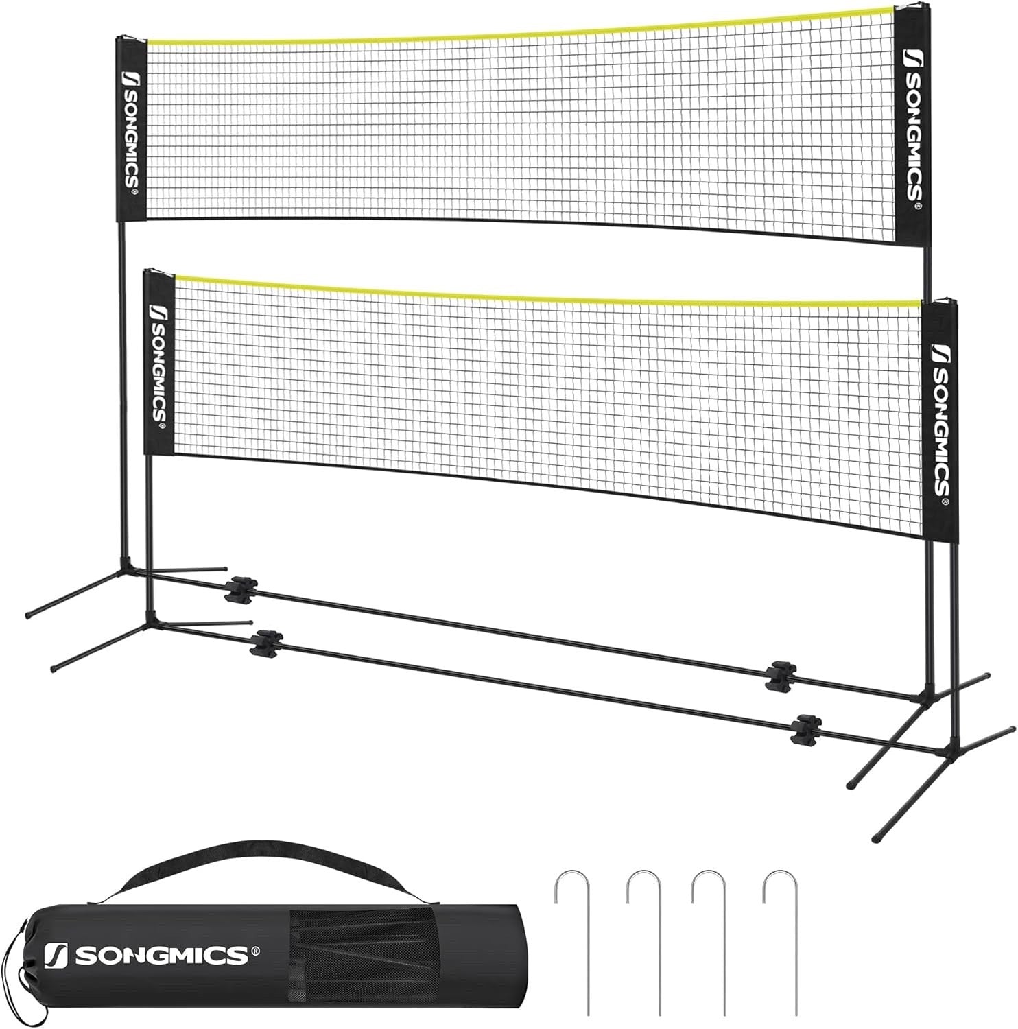 Badminton Volleyball Net Portable Adjustable Height Garden Beach Tennis Set