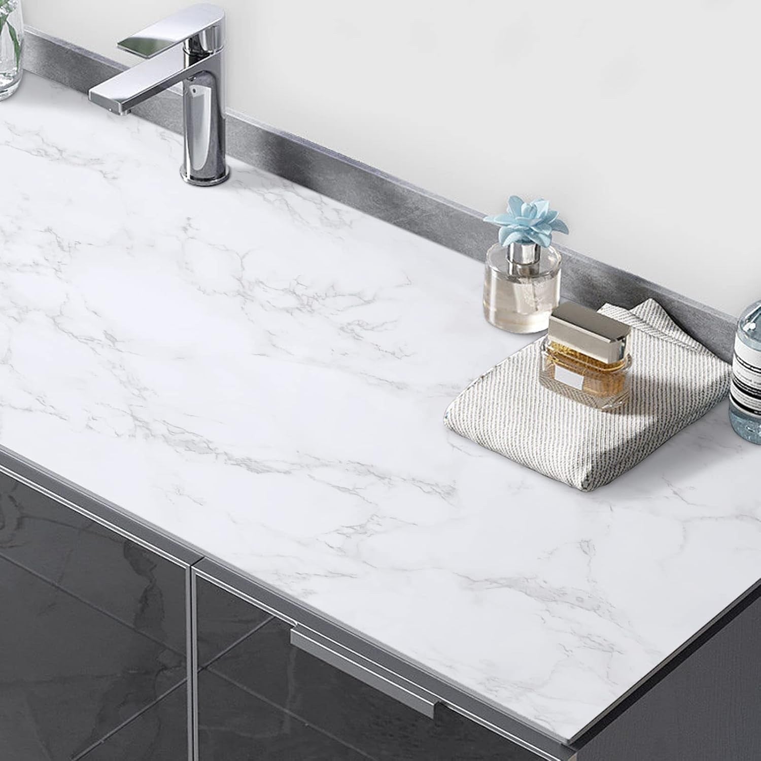 Marble Sticky Back Plastic 90cm x 6m Waterproof Vinyl Wrap Kitchen Worktop