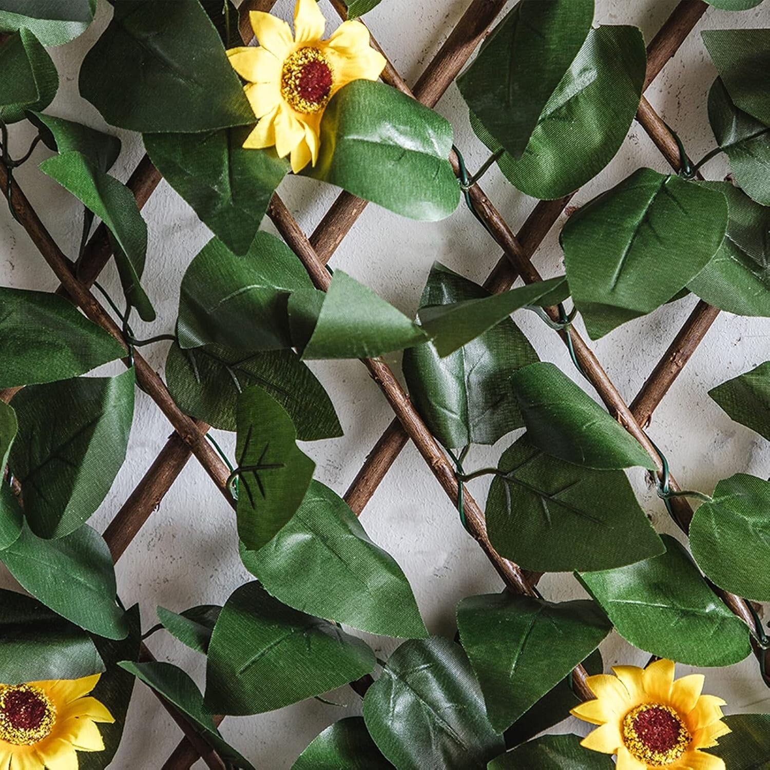 2PCS Artificial Leaf Fence Expandable Garden Privacy Screen Trellis Panel