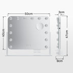 ELEGANT Hollywood Vanity Mirror LED Dimmable Makeup Touch Control 50x47cm