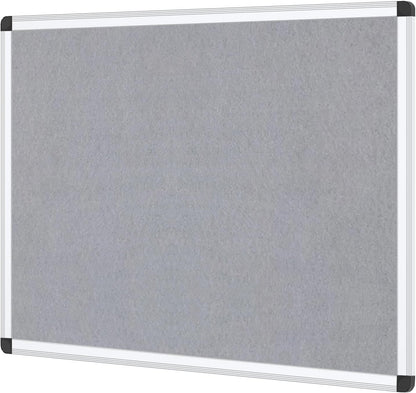 Viz-Pro Notice Board Grey 120x90cm Aluminium Frame Wall Mounted Bulletin Board