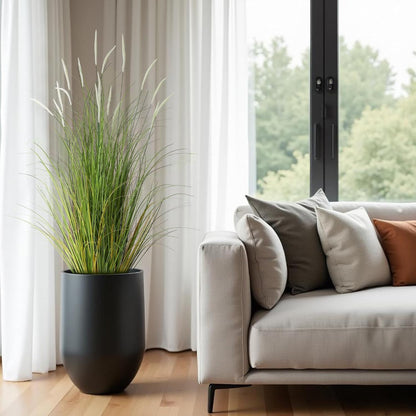 Artificial Reed Grass 3ft 2 Pack White Faux Cattail Potted Plants Decor Indoor