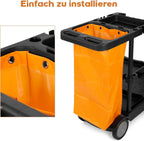 Large Janitorial Cleaning Cart Trolley Housekeeping Utility w/ Swivel Wheels