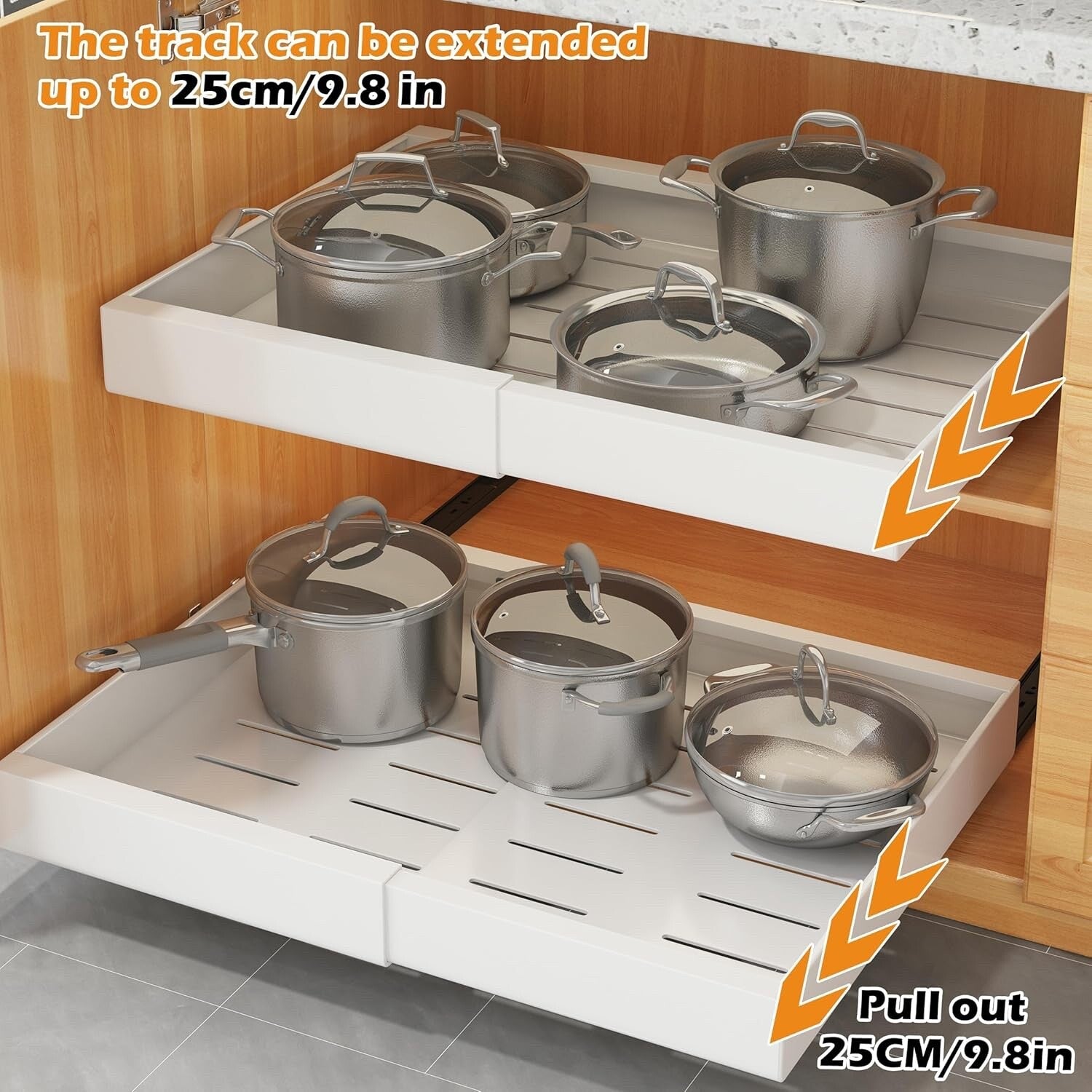 COVAODQ pull out kitchen storage, cupboard pull out storage 2 Pack