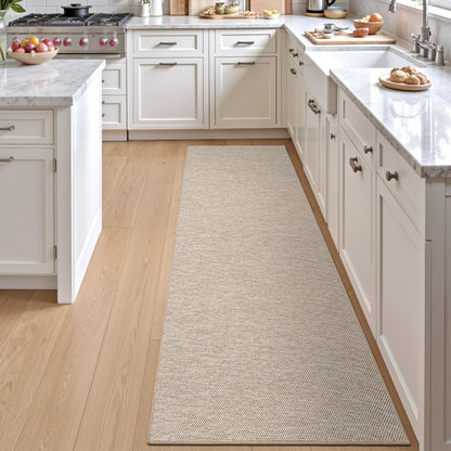 Hallway Runner Rug Carpet 80x300cm Non Slip Rubber Backed Absorbent Khaki Low Pi