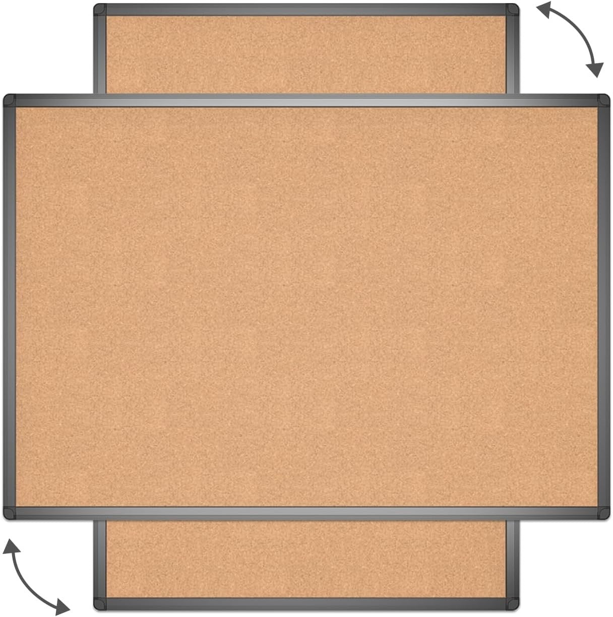 Cork Notice Board 120x90cm Black Aluminium Frame Wall Mounted Pin Bulletin Board