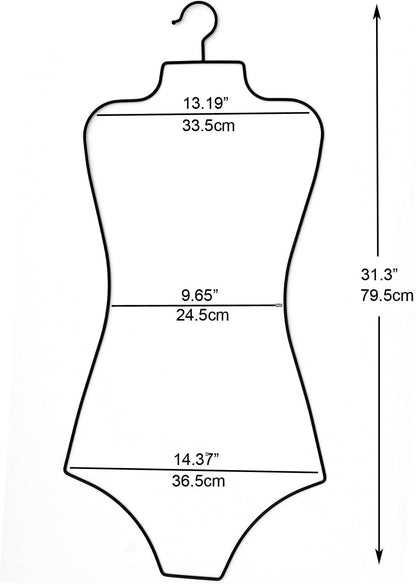 Lingerie Hangers 10 Pack Metal Wire Body Shape Bikini Swimsuit Display Black