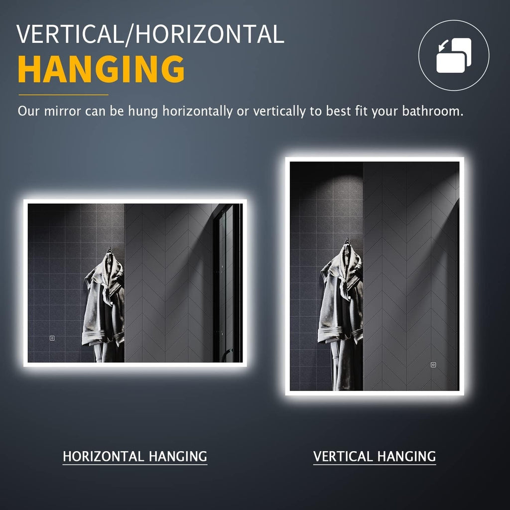 ELEGANT LED Bathroom Mirror 500x700mm Backlit Demister Shaver Socket