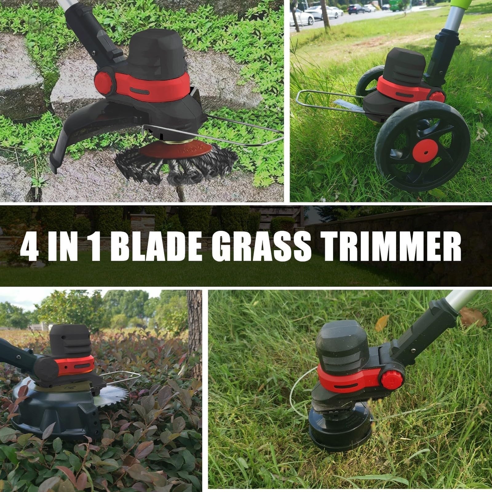 Cordless Grass Strimmer Wire Trimmer Metal Blades Garden Cutter Tool