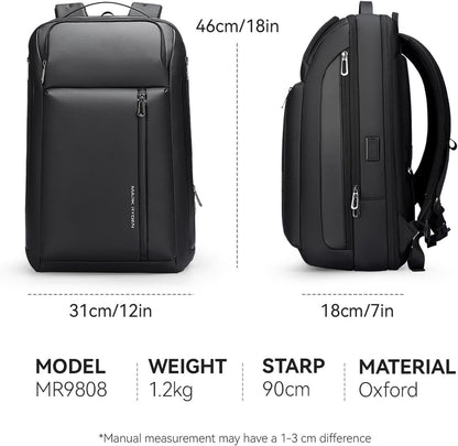 Laptop Backpack Travel Rucksack 15.6" Expandable 25L-35L USB-C Water Resistant