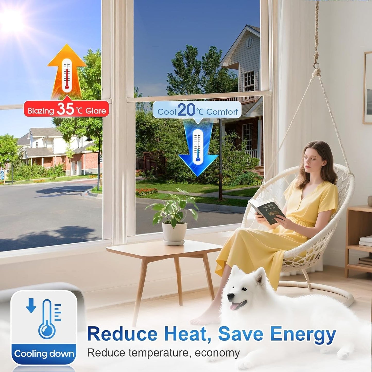 One Way Mirror Film Window Privacy UV Heat Reflective Tint Black 90x1000cm