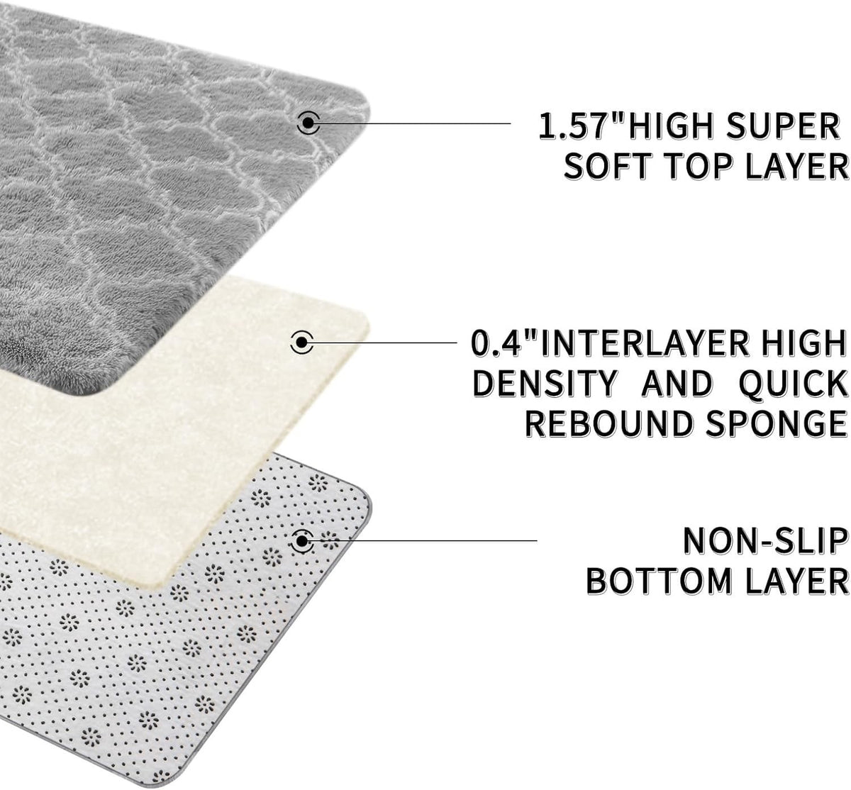 Shaggy Rug Large Living Room Carpet 300x425cm Light Grey Lantern Non Slip Soft