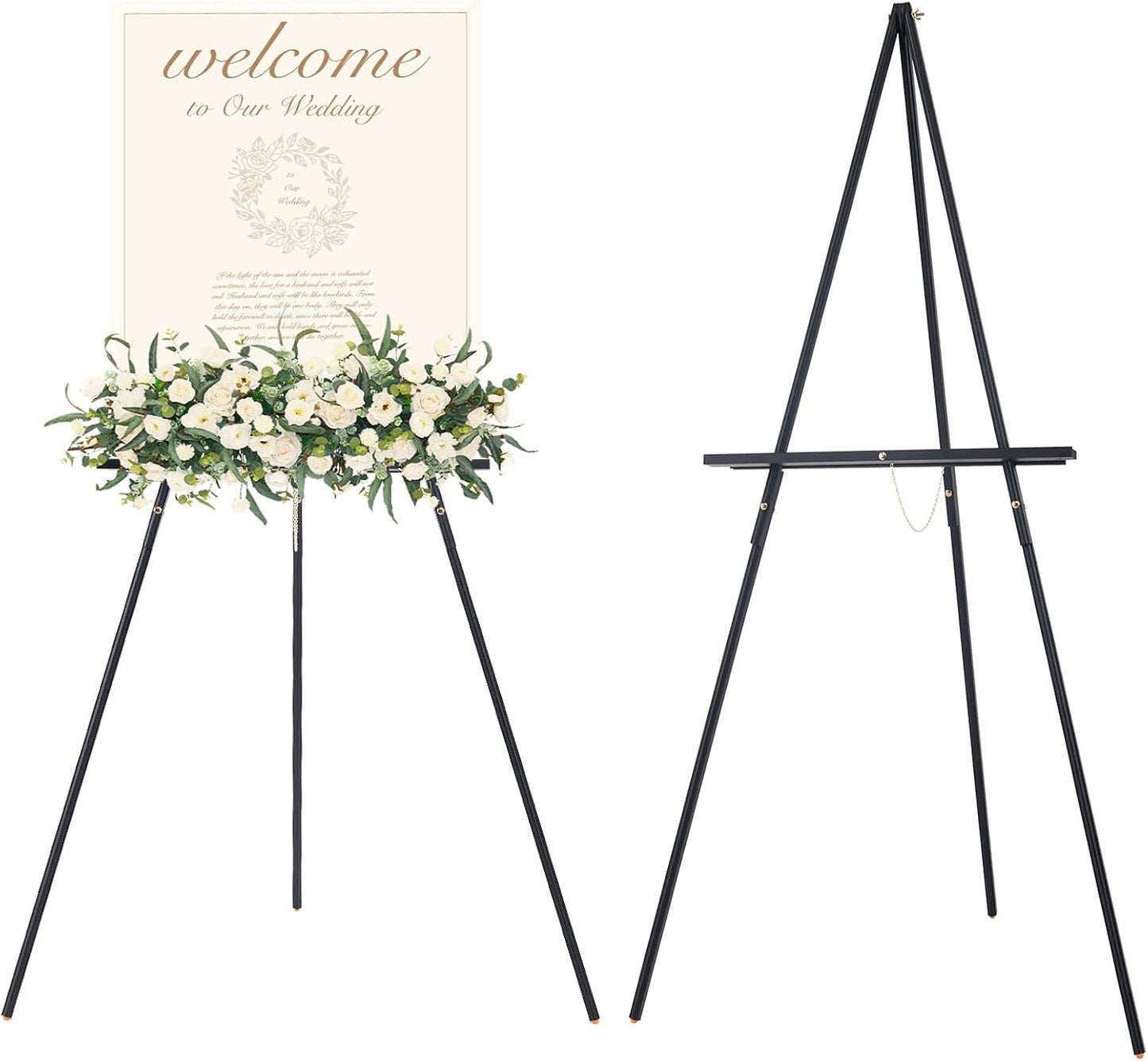 Wooden Easel Stand Tripod Display Sign Holder Wedding Poster Board Black