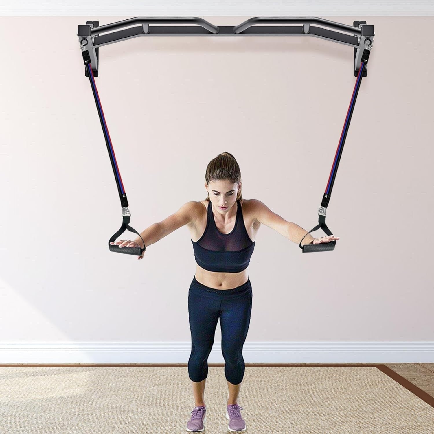 Kipika 48" Wall Mounted Multifunction Cable Pulley System Gym 48" Wall Mounted