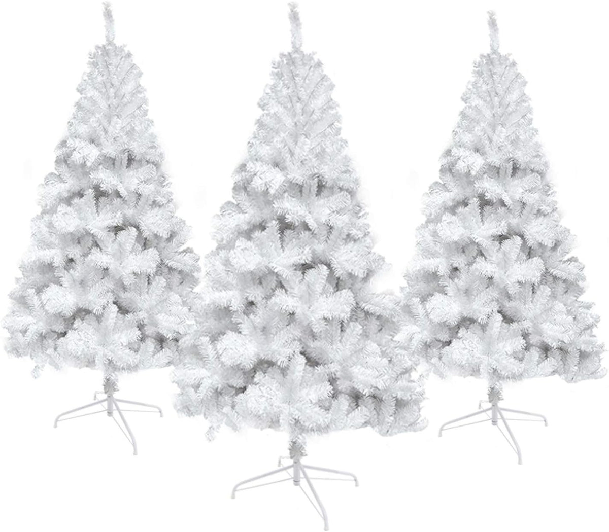 Christmas Tree Artificial White 6ft 700 Tips Metal Stand Flocked Holiday Decor