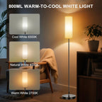 RGB Smart LED Floor Lamp Dimmable w/Remote Foot Switch Beige Shade