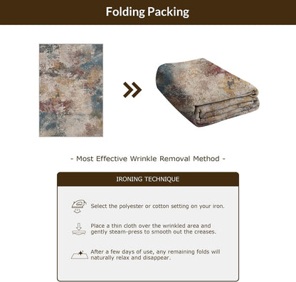 Washable Area Rug 240x300cm Non Slip Low Pile Large Living Dining Room Carpet