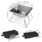 Odoland Portable Collapsible Campfire Grill Fire Pit 304 Stainless Steel Outdoor