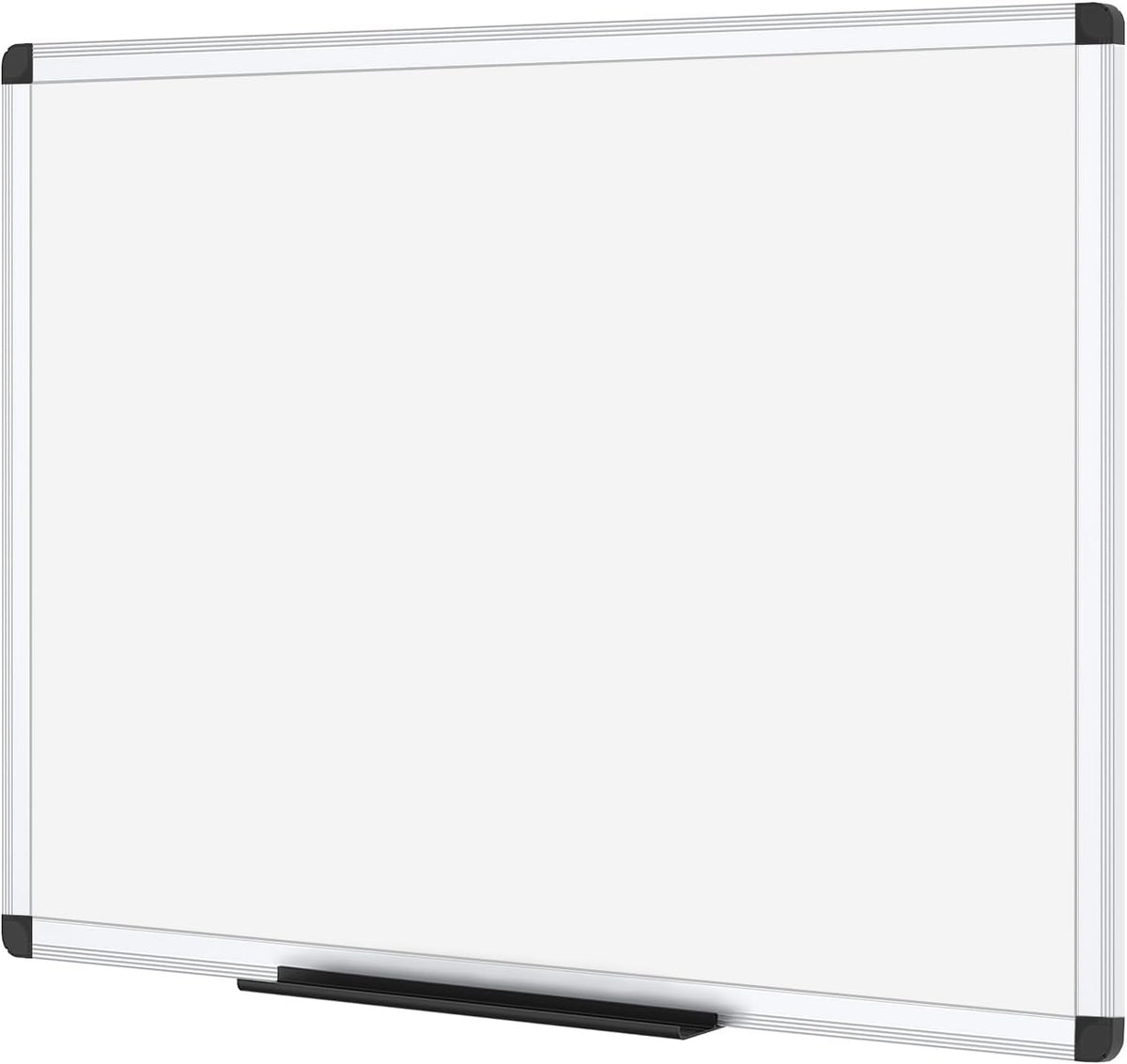 Magnetic Whiteboard Dry Erase Board 90x60cm Wall Mounted Aluminium Frame Tray