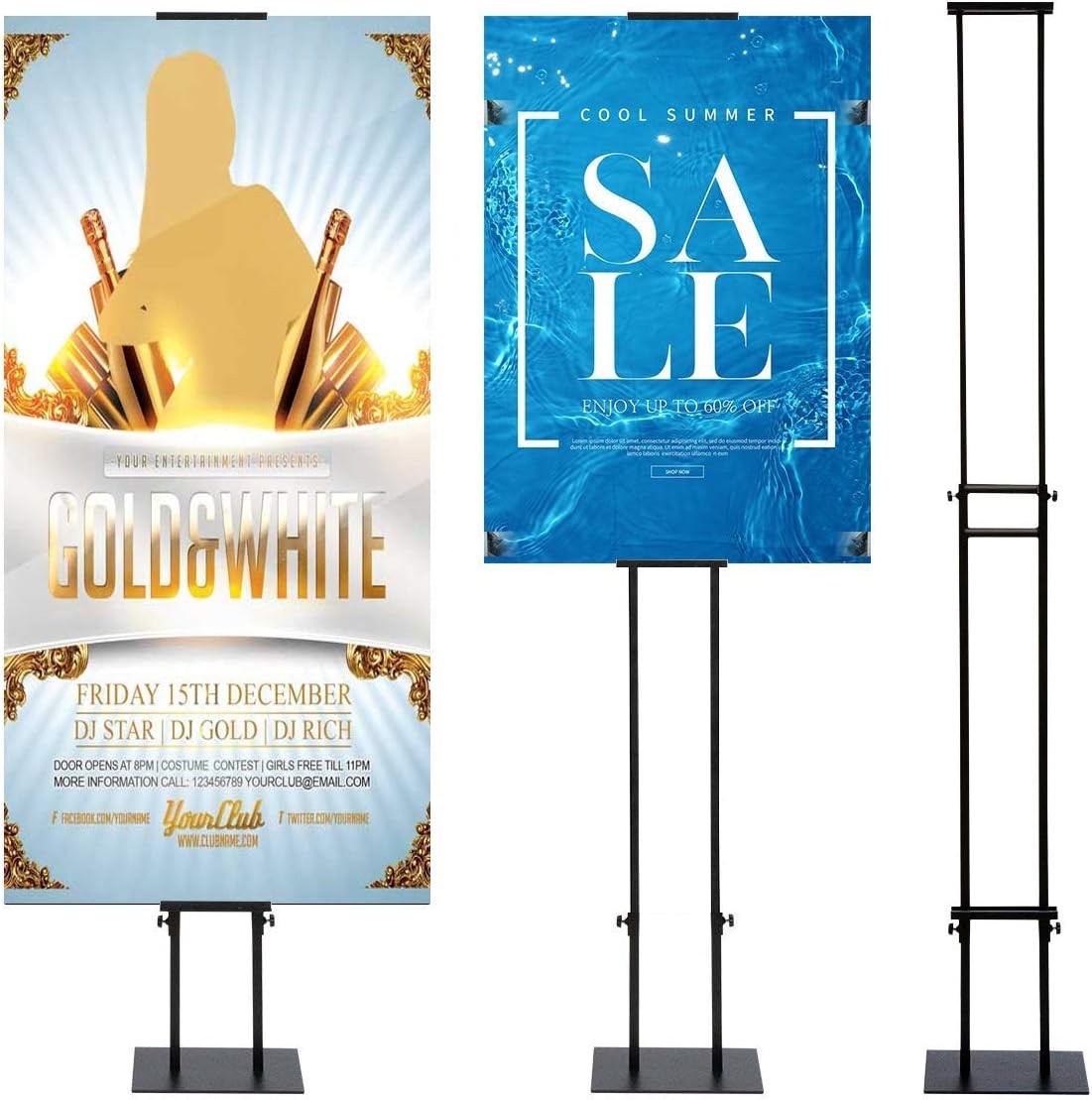 VAIIGO Double Sided Poster Stand Adjustable Floor Sign Holder Up to 203cm