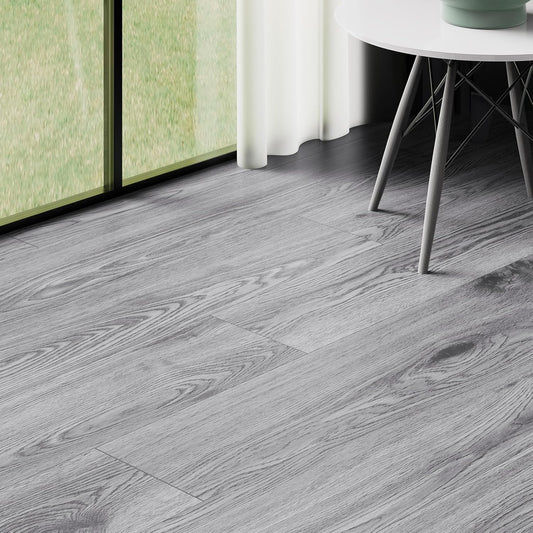 1m² Peel Stick Vinyl Floor Tiles Grey Wood Effect 2mm Self Adhesive