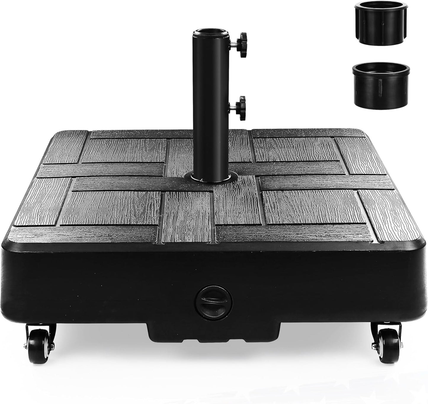 Patio Umbrella Base Heavy Duty Fillable 155lb Wheels Water Sand Parasol Stand