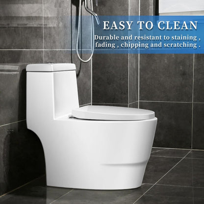 D Shape Toilet Seat Soft Close Quick Release Top Fix 46x36cm White Bathroom