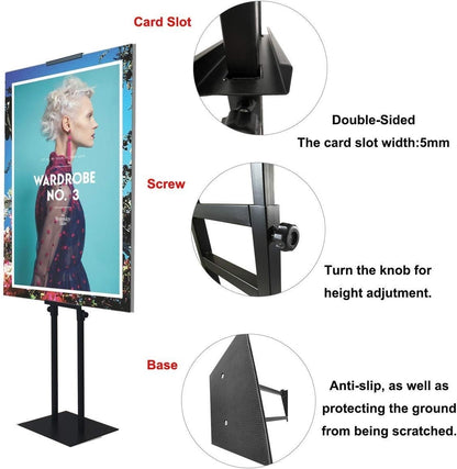 VAIIGO Double Sided Poster Stand Adjustable Floor Sign Holder Up to 203cm