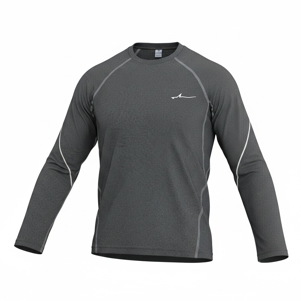 Mens Dry Fit Training Shirt Pearl Grey Long Sleeve Gym Top Size Small Forza NWT