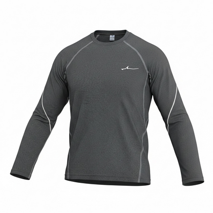 Mens Dry Fit Training Shirt Pearl Grey Long Sleeve Gym Top Size Small Forza NWT