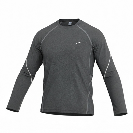 Mens Dry Fit Training Shirt Pearl Grey Long Sleeve Gym Top Size Small Forza NWT
