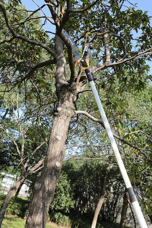 Pole Saw Tree Pruner Telescopic 2in1 Lopper Cutter 1.4-2.1m SK5 Carbon Blade